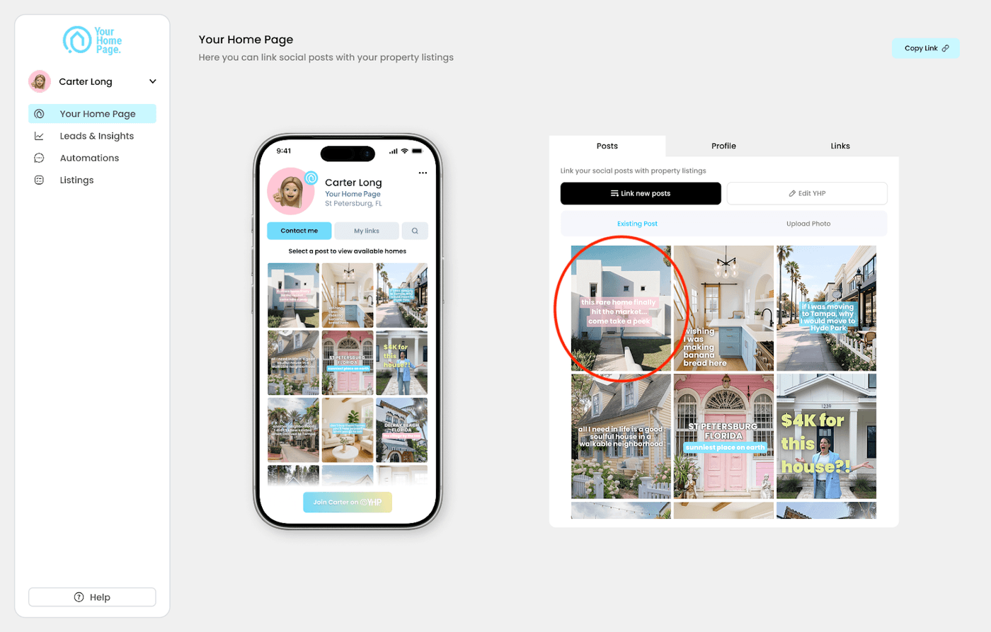 Select a post from your dashboard