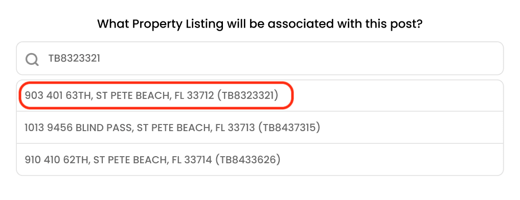 Select the correct address from the results