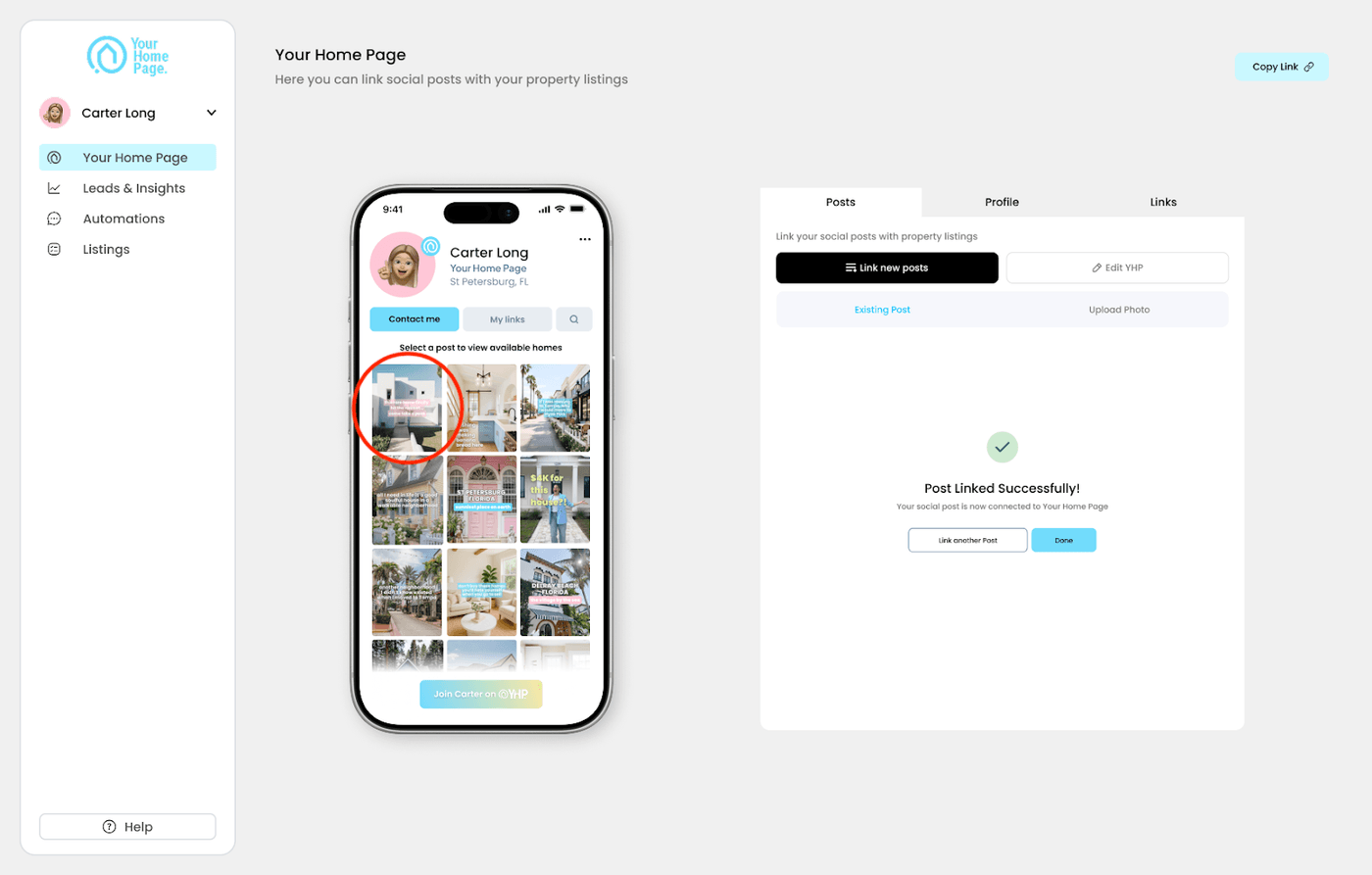 The post appears live as a new cover photo